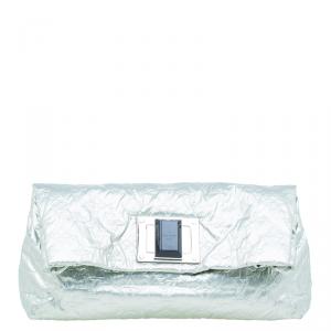 Pre Owned Louis Vuitton Limited Edition Silver Monogram Jacquard Pochette Altair Clutch