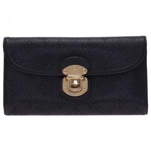 مملوكة مسبقًا Louis Vuitton Black Leather Amelia Continental Flap Wallet