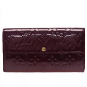 مملوكة مسبقًا Louis Vuitton Amarante Monogram Vernis Sarah Continental Flap Wallet 