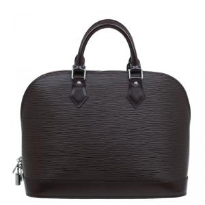 Louis Vuitton Moka Epi Leather Alma PM Bag