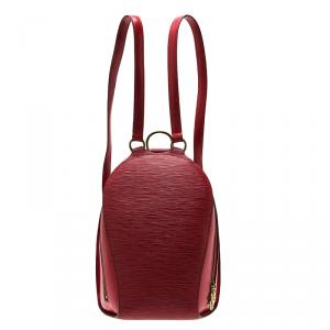 Louis Vuitton Red Epi Leather Mabillon Backpack Bag