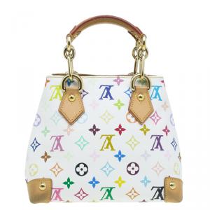 Pre Owned حقيبة لوي فيتون أودرا كانفاس مونوغرامي أبيض متعدد الألوان