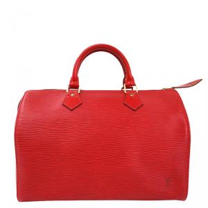 مملوكة مسبقًا Louis Vuitton Red Epi Leather Speedy 30