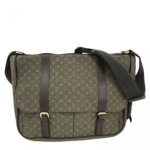 Pre Owned Louis Vuitton Khaki Monogram Mini Lin Sac Maman Messenger Bag