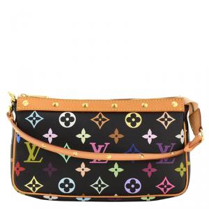 Pre Owned Louis Vuitton Black Monogram Multicolore Canvas Accessories Pochette Bag