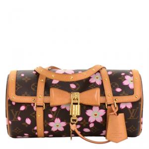 Pre Owned Louis Vuitton Monogram Canvas Cherry Blossom Papillon Bowling Bag