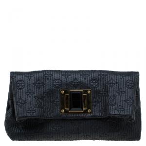 Pre Owned Louis Vuitton Black Monogram Jacquard Limited Edition Altair Clutch