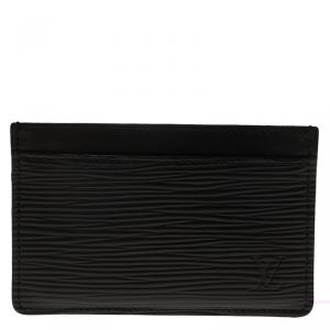 مملوكة مسبقًا Louis Vuitton Black Epi Leather Card Holder