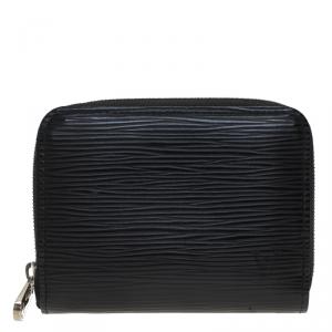 Louis Vuitton Black Epi Leather Zip Around Compact Wallet