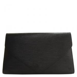 Pre Owned Louis Vuitton Black Epi Leather Art Deco Clutch MM