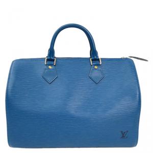 Louis Vuitton Toledo Blue Epi Leather Speedy 30