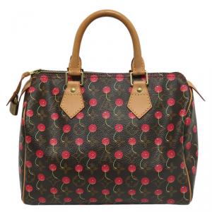 Pre Owned Louis Vuitton Monogram Canvas Limited Edition Cerise Speedy 25 Bag