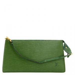 Louis Vuitton Borneo Green Epi Leather Pochette Accessoires