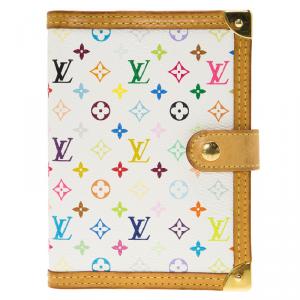 مملوكة مسبقًا مفكرة لوي فيتون حلقة صغيرة كانفاس مقوى متعددة الألوان بيضاء