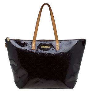 Pre Owned Louis Vuitton Amarante Monogram Vernis Bellevue GM Bag