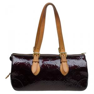 Pre Owned Louis Vuitton Amarante Monogram Vernis Rosewood Avenue Bag