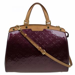 Pre Owned Louis Vuitton Amarante Monogram Vernis Brea GM Bag