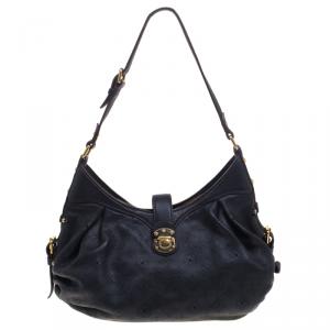 Pre Owned Louis Vuitton Black Monogram Mahina Leather XS Bag