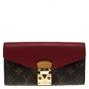 Louis Vuitton Cherry Leather Monogram Canvas Pallas Wallet
