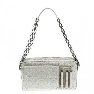 Pre Owned Louis Vuitton Silver Monogram Shine Mini Lin Limited Edition Mckenna Bag