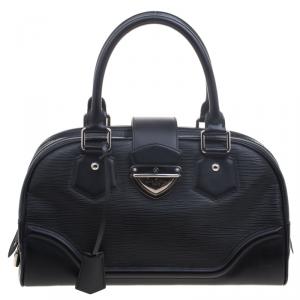 Pre Owned Louis Vuitton Black Epi Leather Bowling Montaigne GM Bag
