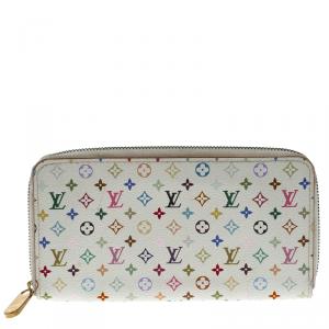 Louis Vuitton White Multicolore Monogram Canvas Zippy Wallet