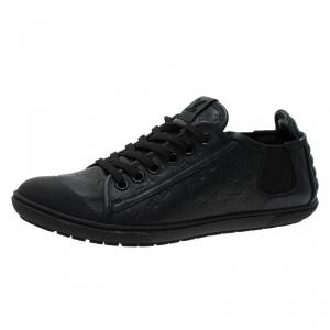 Louis Vuitton Black Monogram Leather Toucan Sneakers Size 39.5