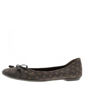 مملوكة مسبقًا Louis Vuitton Brown Monogram Idylle Debbie Ballet Flats Size 36.5