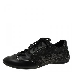 Louis Vuitton Black Monogram Denim and Leather Sneakers Size 36.5