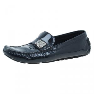 Pre Owned Louis Vuitton Black Patent Zen Loafers Size 38