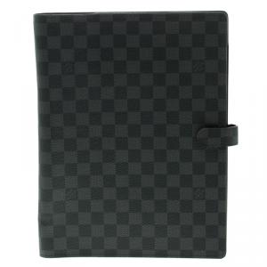 Pre Owned Louis Vuitton Damier Graphite Large Agenda Cover