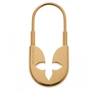 Pre Owned Louis Vuitton Safety Pin Gold Tone Key Holder / Bag Charm 