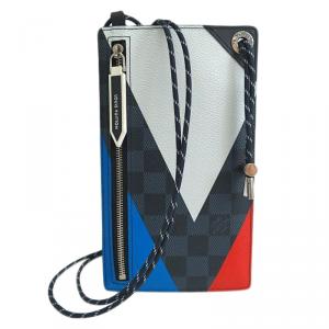 Pre Owned Louis Vuitton Damier Cobalt Canvas Ribbon Iphone Pochette Regatta