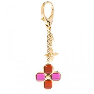 Pre Owned Louis Vuitton Purple Bee Fleur Gold Tone Bag Charm