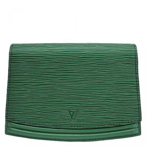 Pre Owned Louis Vuitton Borneo Green Epi Leather Pochette Tilsitt Waist Bag