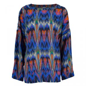 Pre Owned M Missoni Multicolor Silk Chiffon Top M