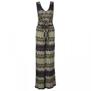 M Missoni Multicolor ZigZag Pattern Lurex Knit Sleeveless Jumpsuit M