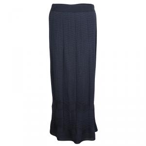 Pre Owned M Missoni Grey Knit Maxi Skirt S