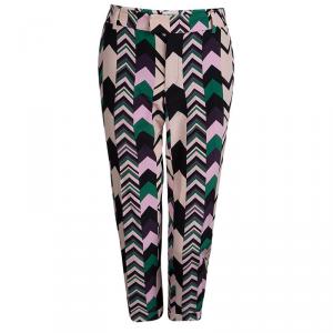 Pre Owned  M Missoni Multicolor Chevron Print Cropped Trousers M