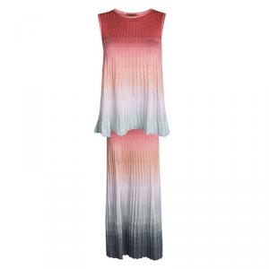 M Missoni Multicolor Ombre Knit Sleeveless Top and Maxi Skirt Set S