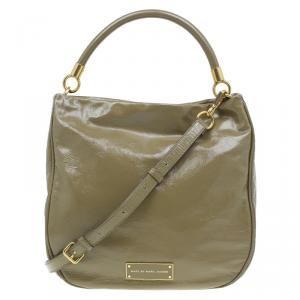Pre Owned Marc by Marc Jacobs Olive Green Patent Leather Too Hot To Handle Hobo