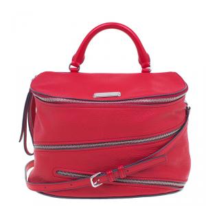 Pre Owned Marc by Marc Jacobs Red Goatskin Leather Serpentine Shoulder Bag