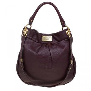 Pre Owned Marc by Marc Jacobs Burgundy Leather Classic Q Hillier Hobo