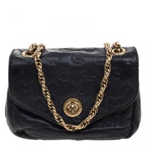 Pre Owned Marc by Marc Jacobs Black Leather Dreamy Logo Crossbody Bag