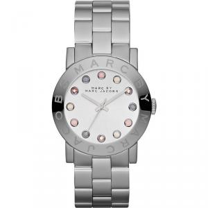 Pre Owned Marc by Marc Jacobs White Stainless Steel MBM3214 Women's Wristwach 36MM