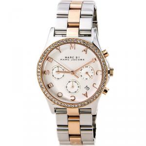 Pre Owned Marc by Marc Jacobs Silver Gold & Silver-Plated Stainless Steel MBM3106-2 Women's Wristwatch 40MM 