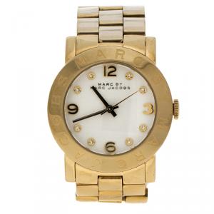 Marc by Marc Jacobs White Gold Tone Stainless Steel MBM3056 Women's Wristwatch 36MM