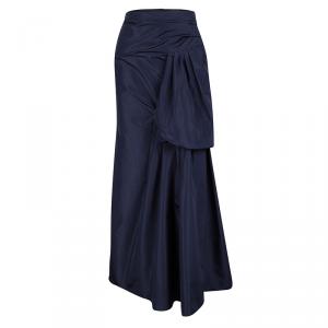 Marc Jacobs Navy Blue Front Drape Detail Maxi Skirt S