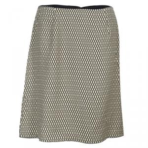 Marc Jacobs Cream Patterned A-Line Skirt M