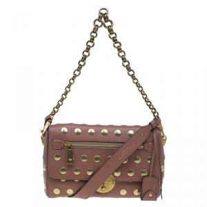 Marc Jacobs Vintage Rose Leather Small Studded Gotham Shoulder Bag